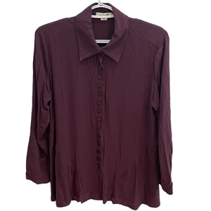SIMPLY NOELLE Viscose Button Down Long Sleeve‎ Top Women’s L XL